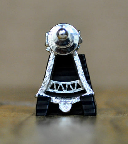 Beautiful 1980s Avon Silver Tone Holiday Bell Lapel Pin - 1.25 Inches Tall - Vintage Avon Christmas Pin