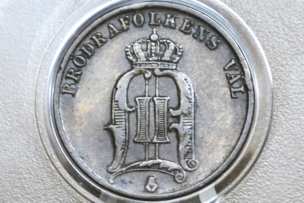 Rarer Year 1883 Swedish 2 Ore Coin - AU - 1883 Sweden Two Ore, Great for Birthdays, Jewelry, Collections, Sweden 2 Ore