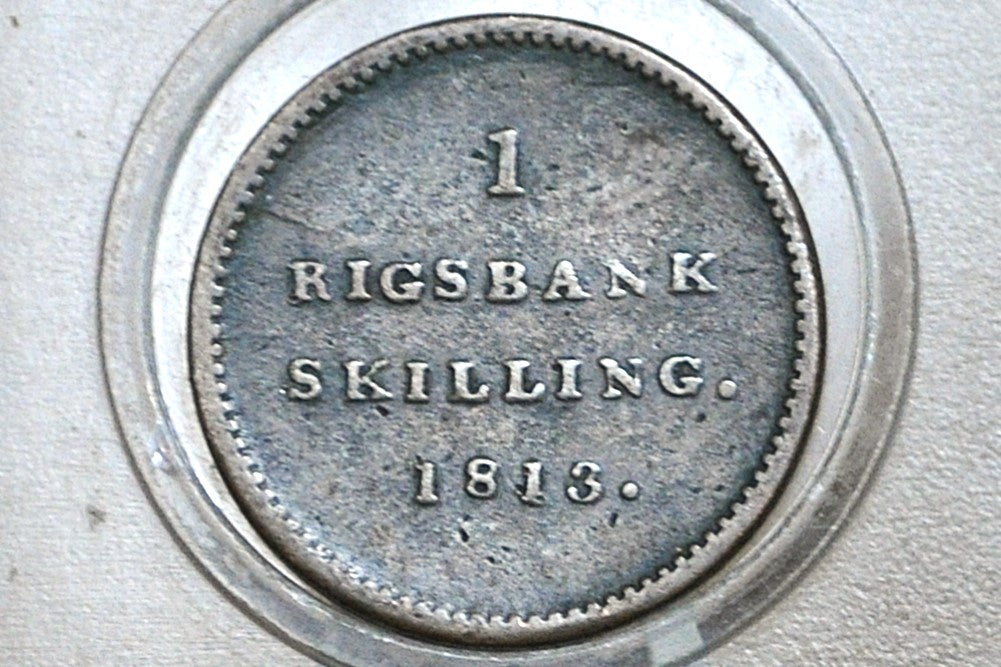 1813 Denmark 1 Rigsbankskilling - 1 Skilling 1813 Great Condition - Old Danish Coin