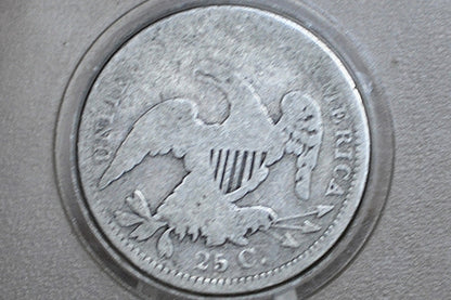 1835 Capped Bust Quarter - AG Detail - 1835 US Quarter 1835 - Early American Coin; Rare Coin Type, Few ever Made