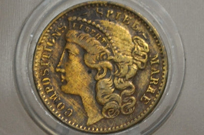 1800s Liberty Spiel Marke/Play Money - Antique Liberty & Eagle German Spiel Marke