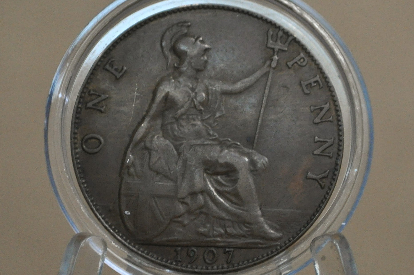 Antique Display Coin One Penny 1907 - 1907 One Penny Play Money/Display Coinage