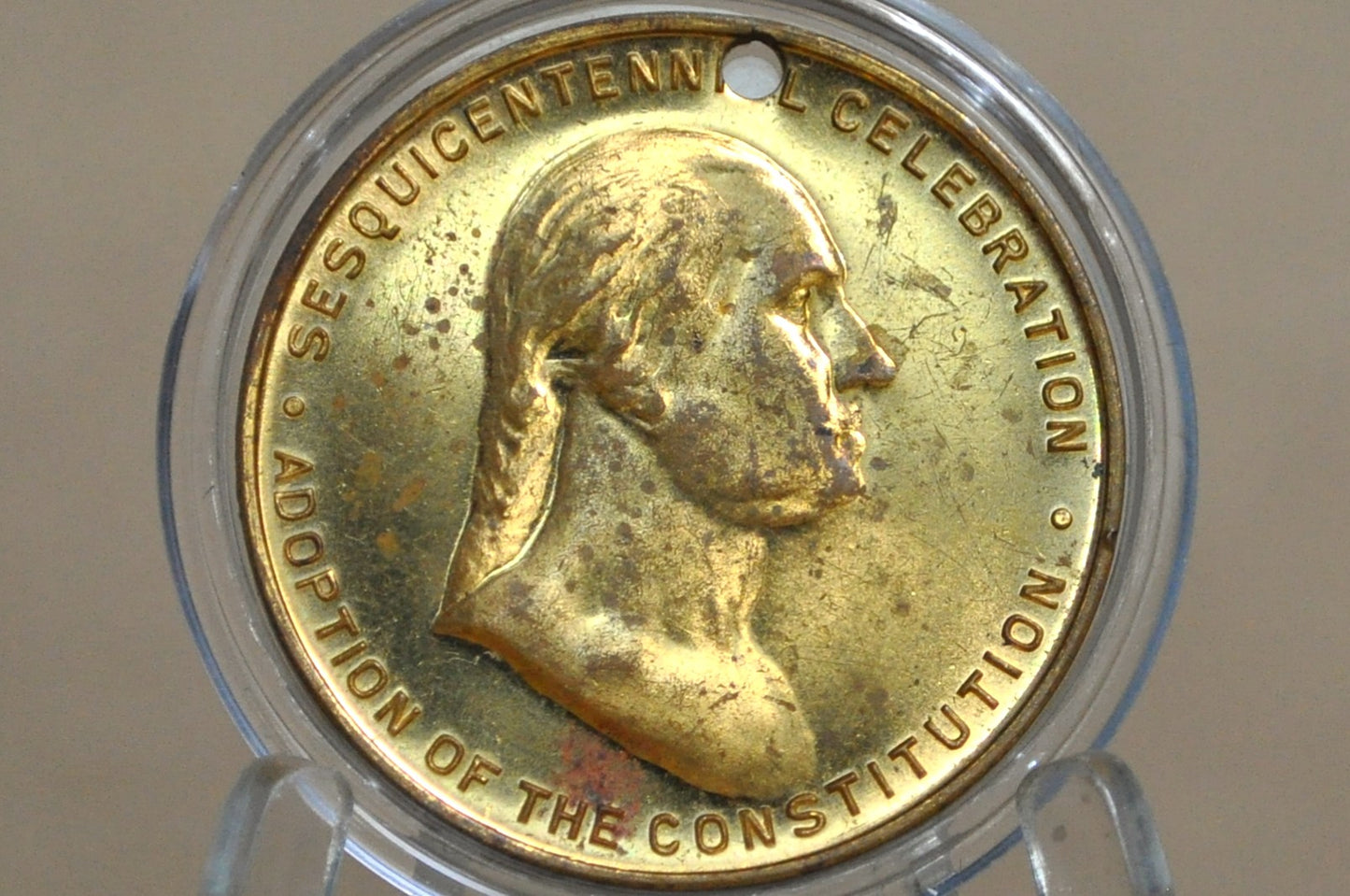 George Washington Constitution Sesquicentennial Medal - 150th Anniversary of the Adoption Constitution Medal