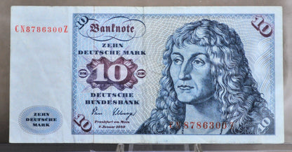 1980 Germany 10 Deutsche Mark Banknote - Deutsche Bundesbank - Extremely Fine (XF) - 1980 German Ten Deutsche Mark Note - P#31d