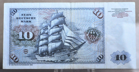 1980 Germany 10 Deutsche Mark Banknote - Deutsche Bundesbank - Extremely Fine (XF) - 1980 German Ten Deutsche Mark Note - P#31d