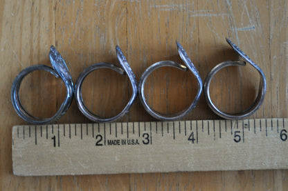 Set of 4 Original Rogers Brothers Spoon Napkin Rings - Stamped and Tested Silverplate - Dinner Parties