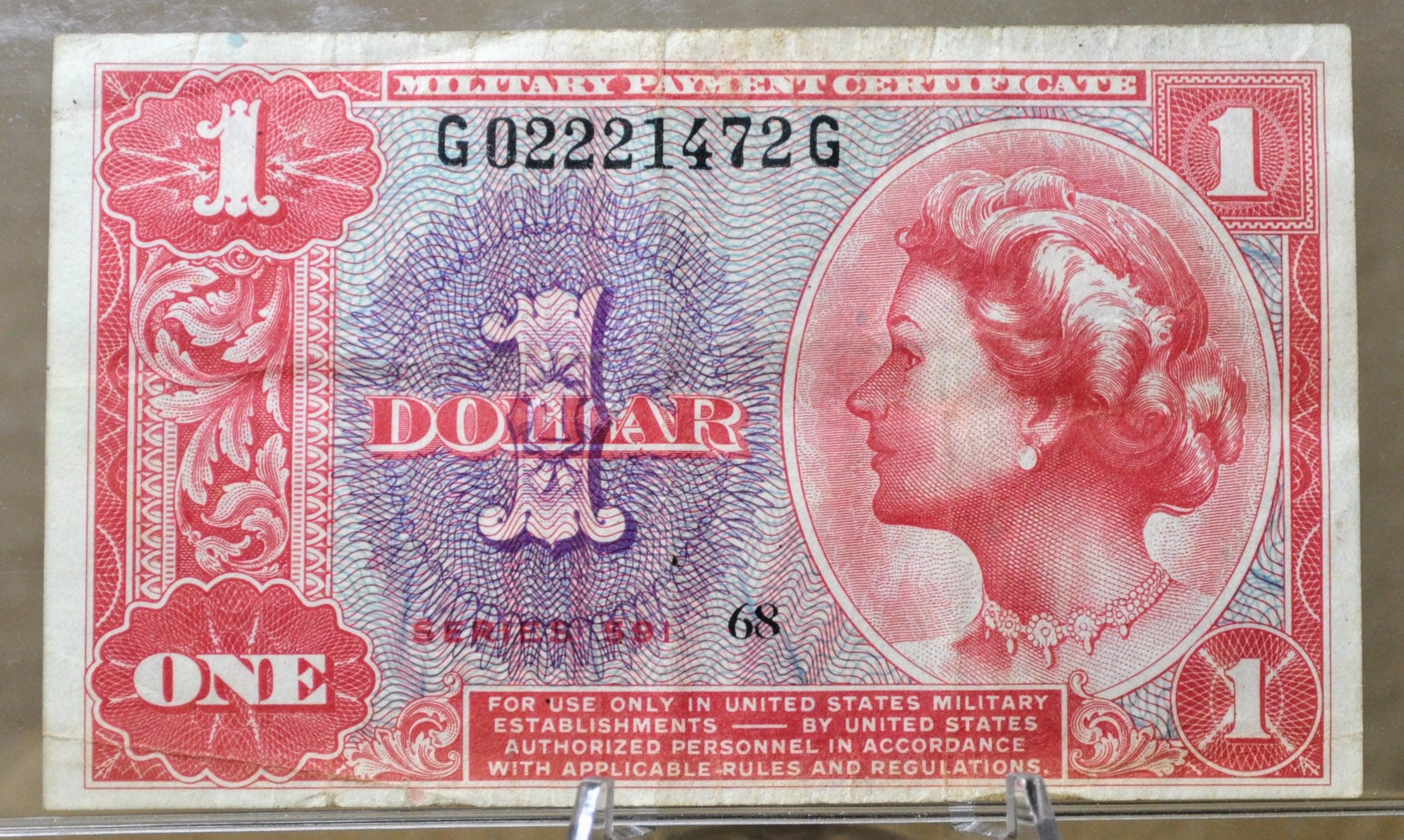 1961 U.S. Military 1 Dollar Payment Certificate - Series 591
