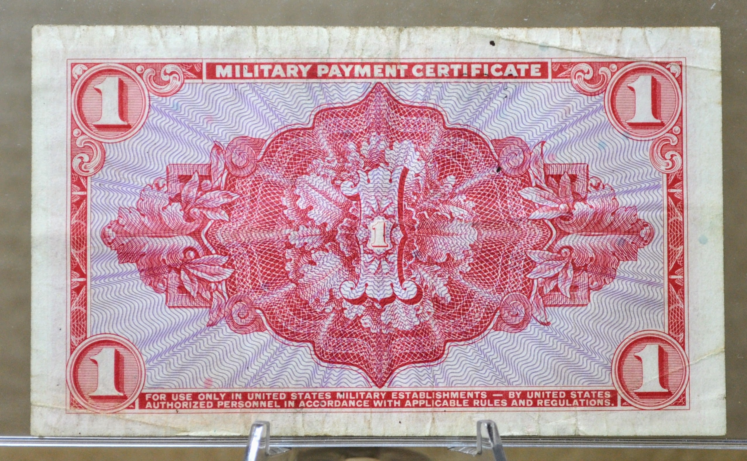 1961 U.S. Military 1 Dollar Payment Certificate - Series 591