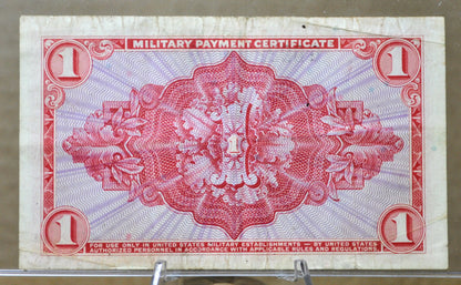 1961 U.S. Military 1 Dollar Payment Certificate - Series 591 - 1961 United States Military One Dollar Vietnam Payment Certificate - P#M47a