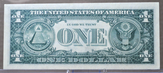 1963-B Federal Reserve 1 Dollar Fancy Serial Note - 36700544 - Rarer Barr Signature - 1963B One Dollar Green Seal Note - Fr#1902-E