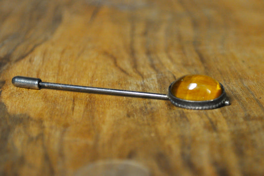 Stunning Tiger's Eye Stick Pin - Tested Sterling Silver - 3 Inches - Protection/Healing Pin
