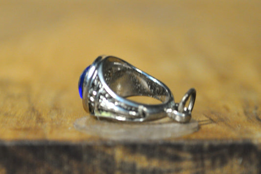 Vintage Medford High School Class Ring Charm - Stamped and Tested Sterling Silver - Medford Mustangs Class Ring Charm - Class Ring Necklace Charm