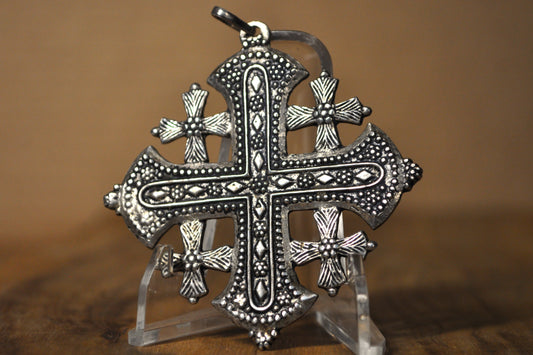 Large 950 Sterling Silver Jerusalem Maltese Cross Medal Pendant - Stamped and Tested 950 Sterling Silver - Jesus Jewelry - Knights of Malta