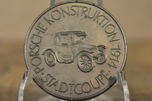 1971 Porsche Calendar Coin - Porsche Konstruktion 1914 "Stadtcoupe" Calendar Token