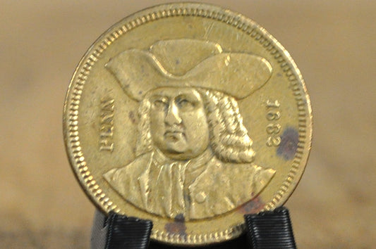 1882 William Penn Pennsylvania Bicentennial Commemorative Medal - 200th Anniversary Pennsylvania Commemorative Medallion