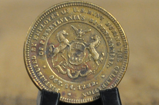 1882 William Penn Pennsylvania Bicentennial Commemorative Medal - 200th Anniversary Pennsylvania Commemorative Medallion