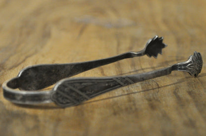 Antique Silver-Plated Bird Claw Sugar Tongs - James W. Tufts Style Silverplate Tongs