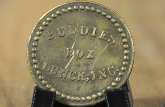 Buddies Box Lunch, INC. Five Cents In Trade Token - Trade Token 5 cents Buddies Box Lunch, INC.