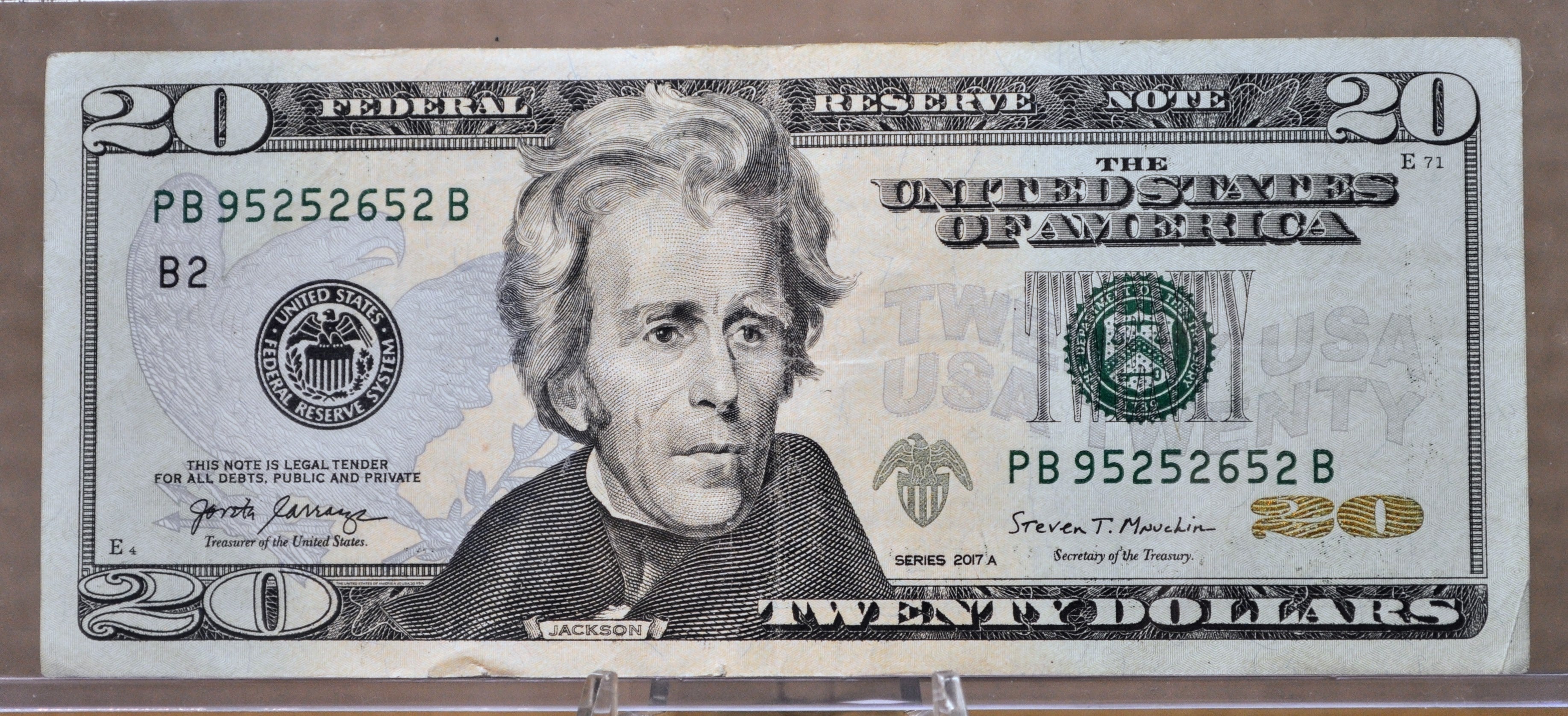 2017A Fancy Pattern Serial Number 20 Dollar Note - 95252652 - 2017 Twe ...