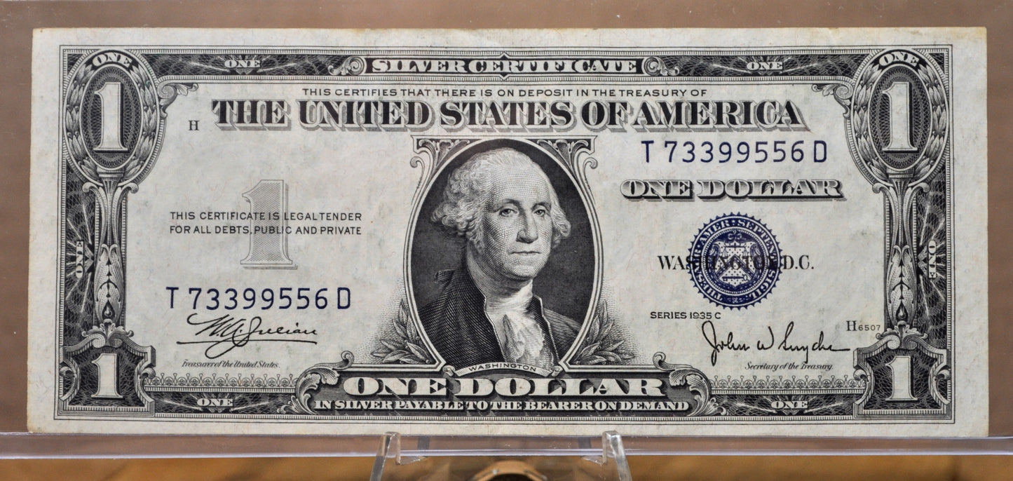 1935C Fancy Triple Duo Serial Number 1 Dollar Silver Certificate - 73399556 - 1935C One Dollar Fancy Serial Blue Seal Note - Fr.1612