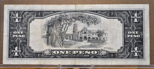 1957-60 (1949) Philippines 1 Peso Note - Mabini Portrait - Signature 4, FM Prefix - 1949 Filipino One Peso Note - P#133d