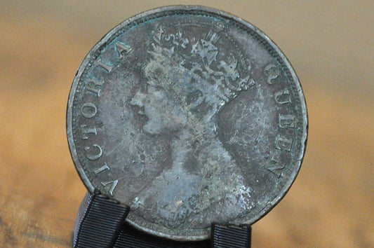 1877 Hong Kong One Penny - VG/F Details - UK Hong-Kong Penny 1877 - Queen Victoria - British Hong Kong
