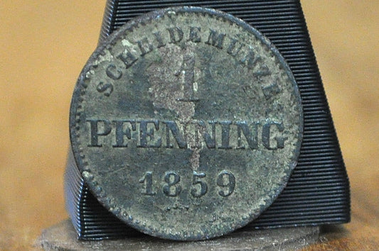 Rarer 1859 Kingdom of Prussia 1 Pfennig - Great Condition - Berlin Mint - Frederick William IV of Prussia - 1/360th Thaler -