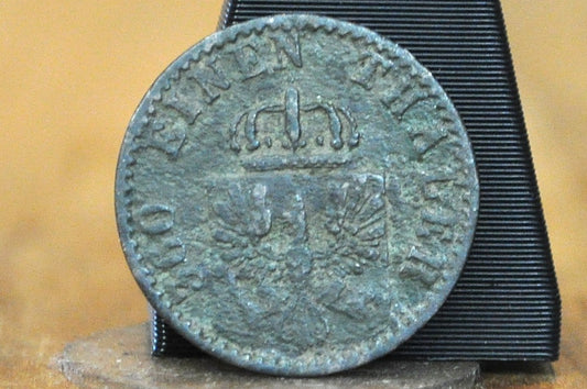 Rarer 1868C Kingdom of Prussia 1 Pfennig - Great Condition - Frankfurt Mint - William I of Prussia - 1/360th Thaler -