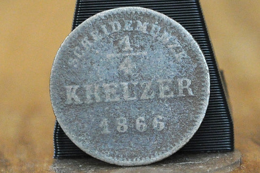 1866 German States Schwarzburg-Rudolstadt 1/4 Kreuzer - Great Condition - Munich Mint - Prince Frederick Günther - 1/240th Thaler -