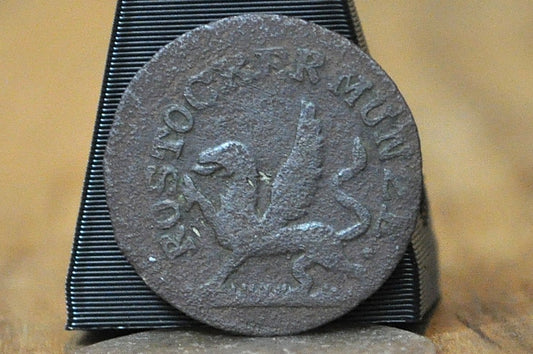 1824 German States City of Rostock 1 Pfennig - Great Condition - Minted in Rostock - 1/288th Thaler -