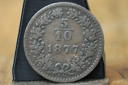 1877 Austria-Hungary 5/10 Kreuzer - Austrian Empire Coins - VF/XF Condition - Emperor Francis Joseph I -