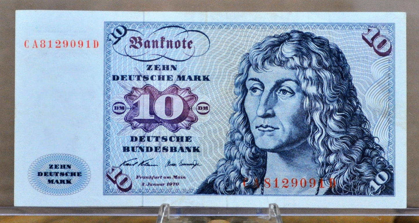 1970 Germany 10 Deutsche Mark Banknote - Deutsche Bundesbank - 1970 German Ten Deutsche Mark Note - P#31a