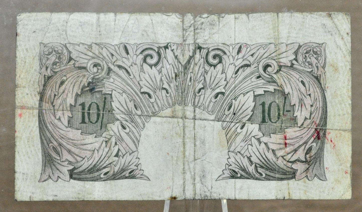 1940 Bank of England 10 Shillings Banknote - K. O. Peppiatt Signature, First Issue - 1940 Ten Shillings Bank of England Banknote - P#366