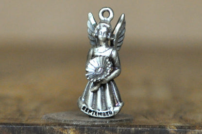Vintage Creed Sterling Guardian Angel September Charm Pendant! 925 Sterling Silver Antique September Angel Charm, Creed Sterling - Awesome Piece! 3D Charm