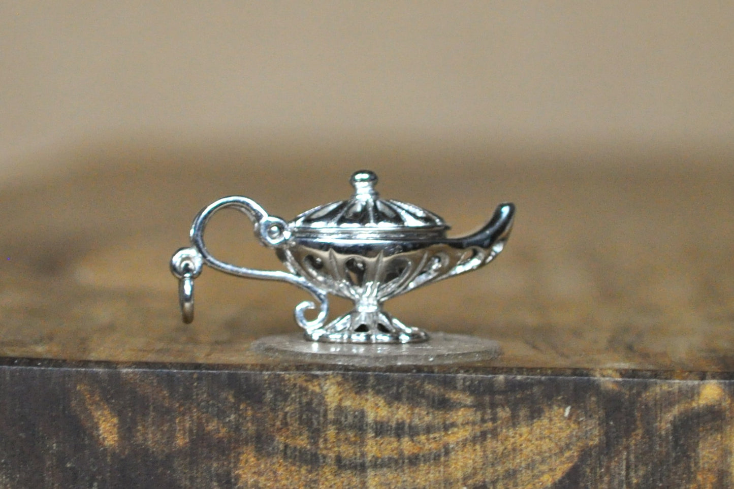 Aladdin Opening Lamp Genie Charm - Stamped and Tested Sterling Silver - Stamped GDNS - Arabian Knights