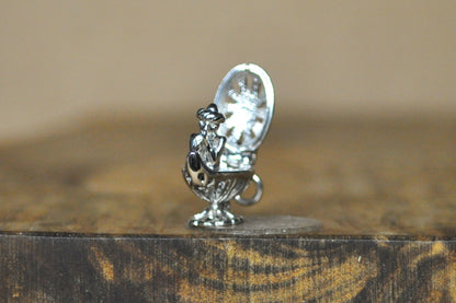 Aladdin Opening Lamp Genie Charm - Stamped and Tested Sterling Silver - Stamped GDNS - Arabian Knights