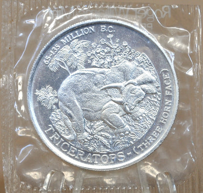 Triceratops Age of The Dinosaur Post Cereal 1979 Token - Post Pebbles Cereal Prize Triceratops Age of The Dinosaur Token