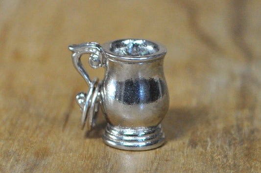 Antique 925 Sterling Silver Isaac Craig "IC" Beer Stein / Tankard Charm - Vintage I. C. Sterling Silver Sterling Colonial Williamsburg Ale Mug Charm