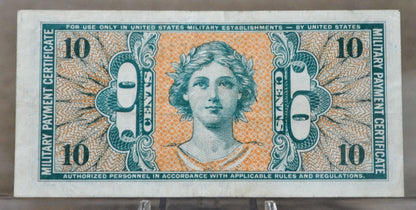 1958 U.S. Military 10 Cent Payment Certificate - Scarce Series 541 - 1958 United States Military Ten Cents Payment Certificate - P#M37a
