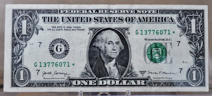 2017A Fancy Repeater Serial 1 Dollar Star Note - Chicago Issue - 13776071 - 2017 A One Dollar Cool Serial Number Star Note - Fr.3006-G*