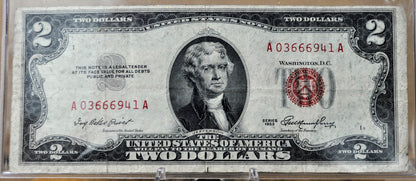 1953 Fancy Devil 666 Serial Number 2 Dollar Legal Tender Note - 03666941 - 1953 Two Dollar Legal Tender Cool Serial Note - Fr#1509