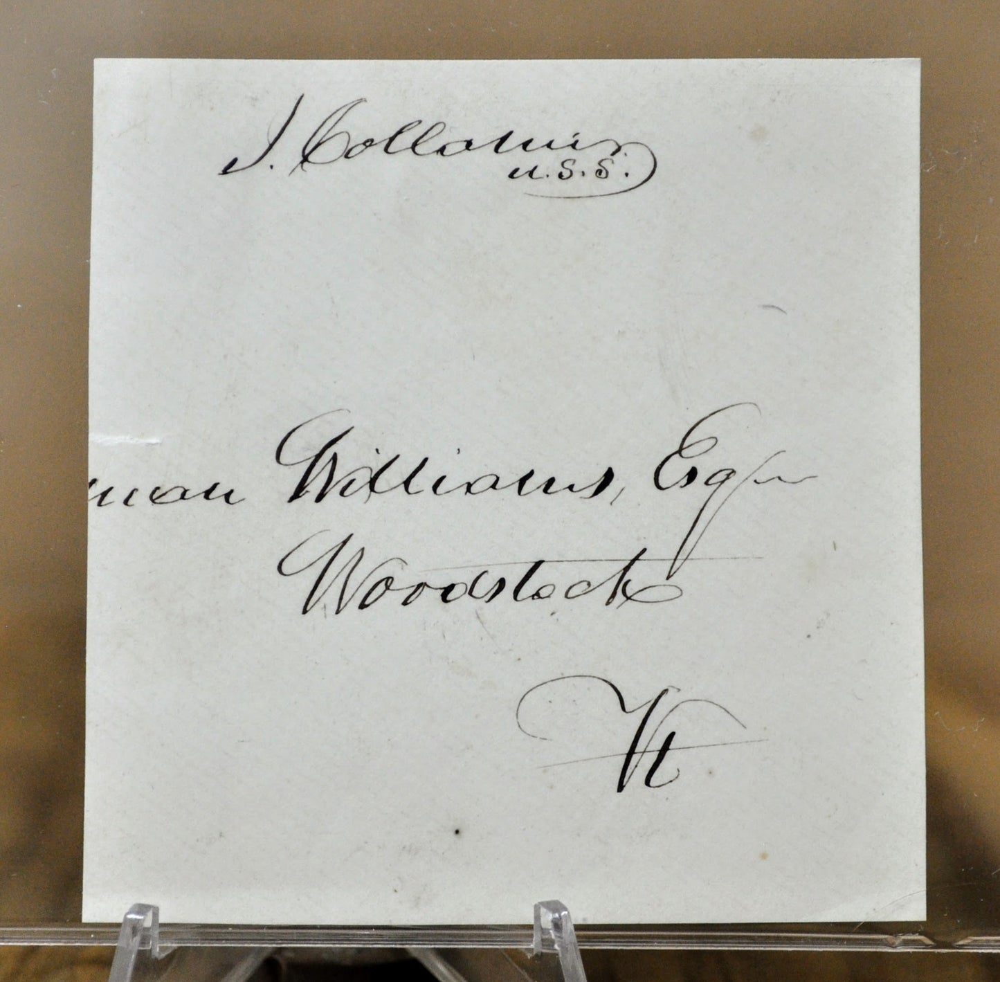 1855-65 Clipped Signed Free Frank of Abolitionist Vermont U.S. Senator Jacob Collamer -Civil War U.S.S. Vermont Congressman Signature