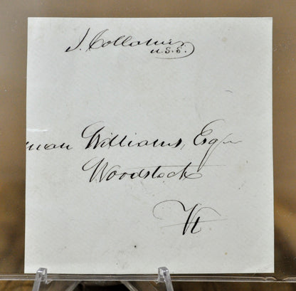 1855-65 Clipped Signed Free Frank of Abolitionist Vermont U.S. Senator Jacob Collamer -Civil War U.S.S. Vermont Congressman Signature