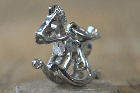 Retired James Avery Sterling Silver 3D Rocking Horse Charm – Detailed Miniature Rocking Horse Charm in Sterling Silver