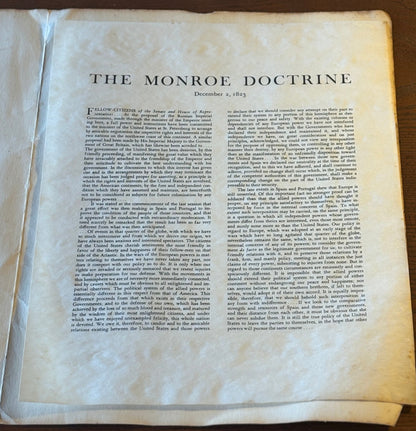 A folio of important American historical documents from American savings - 1950s-1960s prints of historic documents: Bill of Rights, Declaration of Independence, Monroe Doctrine, JFK Inaugural, etc.