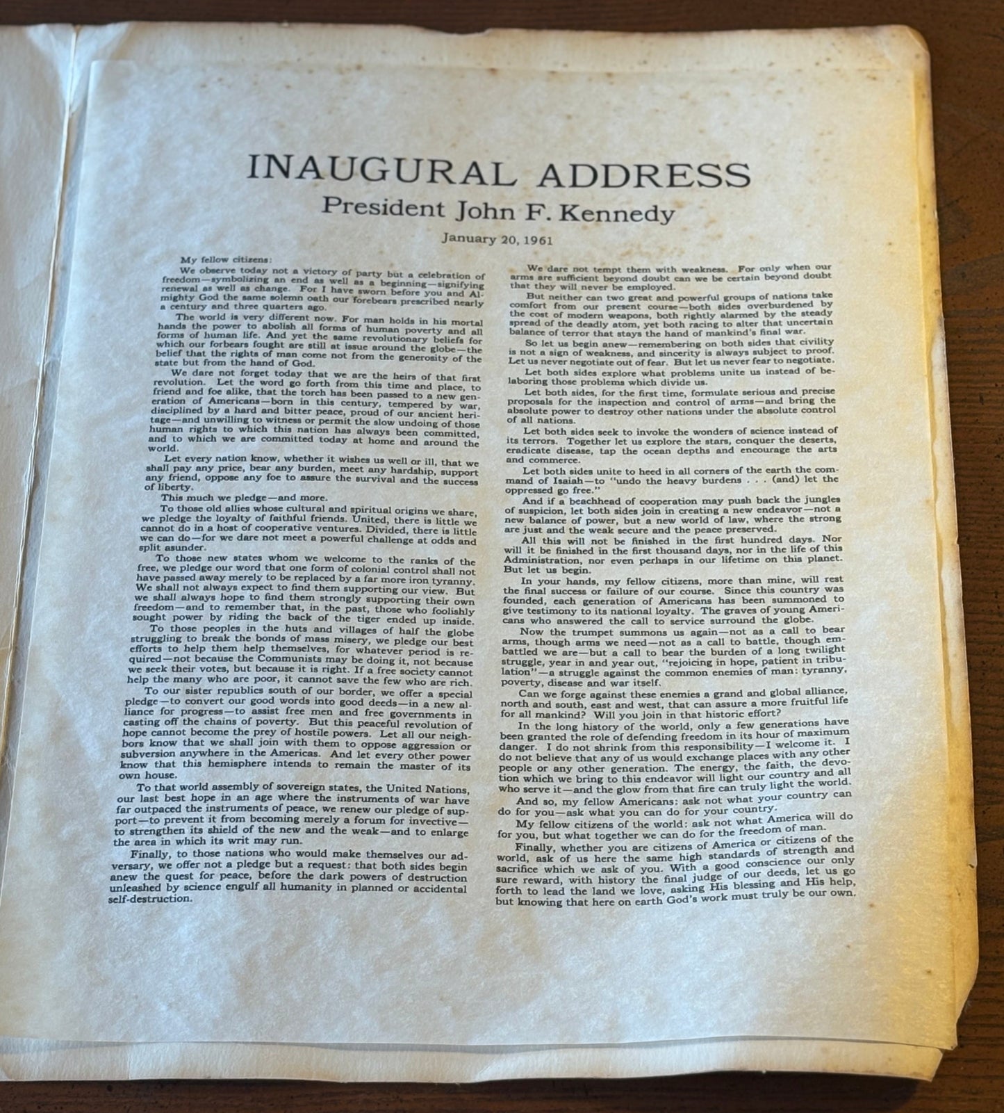 A folio of important American historical documents from American savings - 1950s-1960s prints of historic documents: Bill of Rights, Declaration of Independence, Monroe Doctrine, JFK Inaugural, etc.