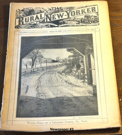 Rural New Yorker 1940s Issue Pick Your Newspaper! - 1948-1949 Rural New Yorker Issue Variety to Choose From