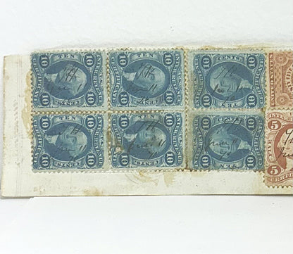 1870 Silk George Washington Internal Revenue and Insurance Stamp Set