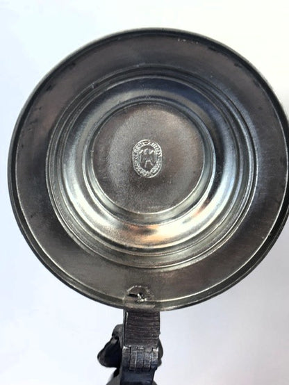 Vintage Silver and Glass Rein-Zinn Beer Stein Topped with Rare Morgan Dollar