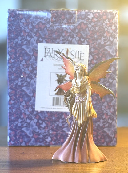 Autumn Queen Fairy AB37014 Figurine - 2009 TheFairySite.Com Autumn Queen - Antique Handmade Autumn Queen Fairy Figurine
